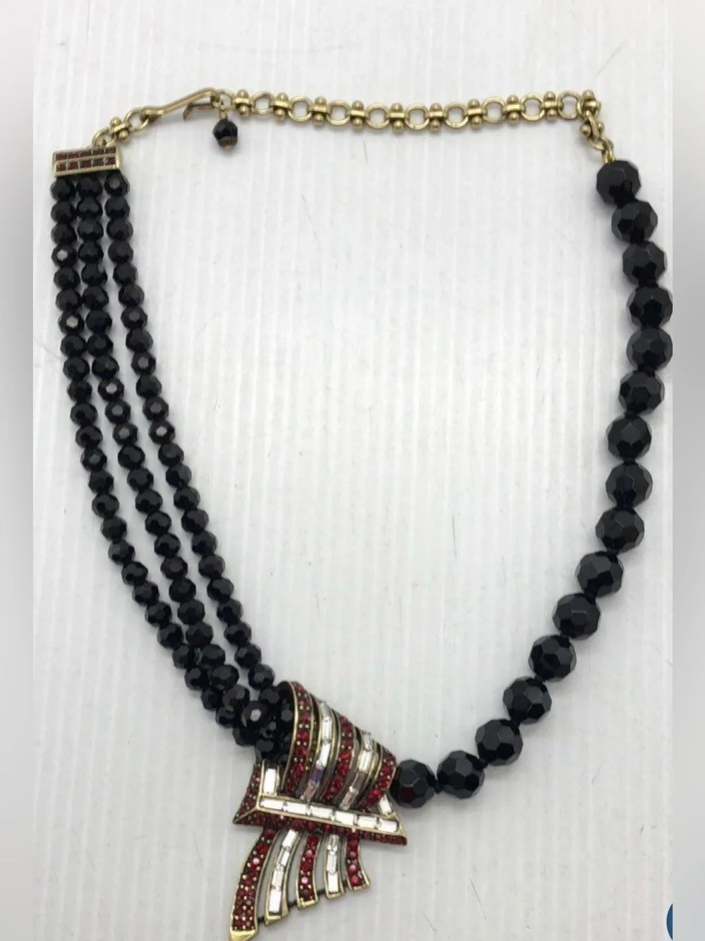 Heidi Daus RARE VINTAGE Authentic Art Deco Statement Necklace NIB - Picture 3 of 6